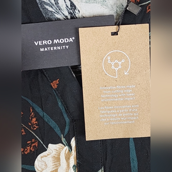 Vero Moda stylish Maternity dress in black and white floral print Size XS NEW - Picture 10 of 13